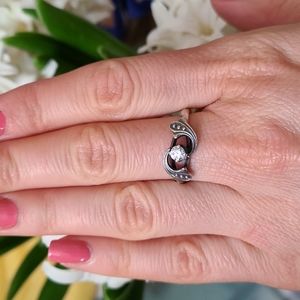 Silver ring Cubic Zirconia 875 vintage russian